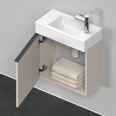 Duravit D-Neo wastafelonderkast 48.4x44x22.2cm Linksdraaiend 1 deur Taupe Mat