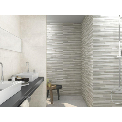 Baldocer Ceramica Pierre Snow wandtegel - 30x60cm - 10mm - gerectificeerd - Natuursteen look - mat wit