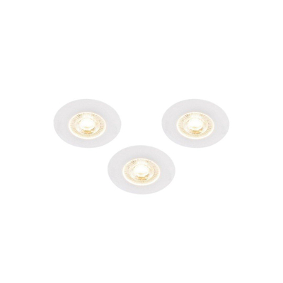 QAZQA Ulo Inbouwspot - set van 3 - 8.2x8.2cm - incl. LED - 3 staps dimbaar - IP44 - rond - mat wit