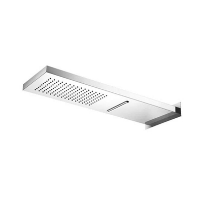 Hotbath Mate hoofddouche - 16.5x53.7cm - rechthoek - opbouw - cascade nikkel geborsteld