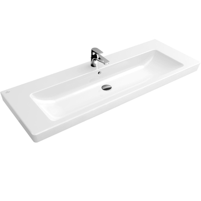 Villeroy en Boch Subway 2.0 meubelwastafel 130x47cm 1 kraangat met overloop wit