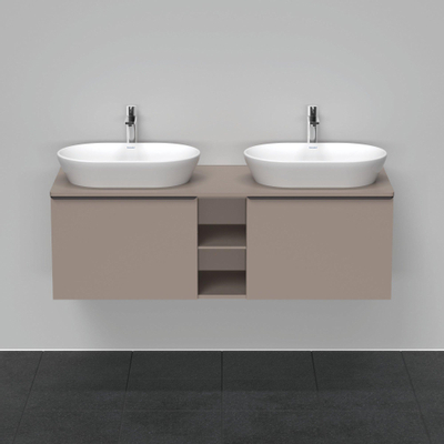 Duravit D-Neo wastafelonderkast 140x45.9x55cm 2 lades Basalt Mat