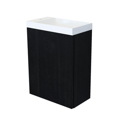Arcqua Marble Fonteinset - 40x22x54.5cm - fontein glans wit - zonder overloop - oak black