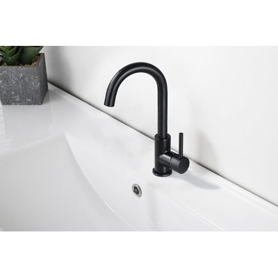 Fortifura Calvi Wastafelmengkraan - hoog - draaibare uitloop - mat zwart OUTLETSTORE