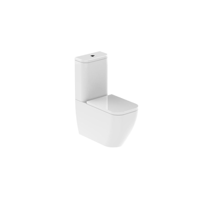 Nemo Spring Sun PACK staand toilet 345 x 660 x 850 mm porselein wit uitgang H 19 cm met S-extensie inclusief met jachtbak met dunne softclose en takeoff toiletzitting in wit duroplast