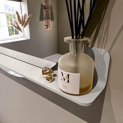 Mondiaz SPOT Badkamerspiegel - rond 110cm - spiegelplanchet - kleur Linen