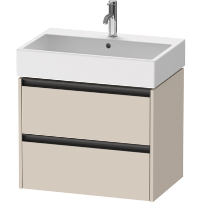 Duravit Ketho 2 wastafelonderbouwkast met 2 laden 68.4x46x54.9cm met grepen antraciet taupe supermat