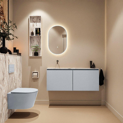 MONDIAZ TURE-DLUX 120cm toiletmeubel Clay. EDEN wastafel Glace positie links. Zonder kraangat.