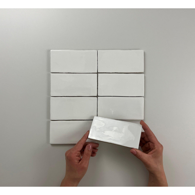 Cifre Ceramica Atlas wandtegel - 7.5x15cm - 8.5mm - Rechthoek - Wit glans