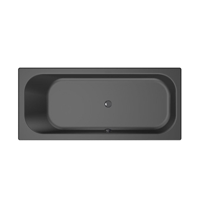 Xenz Aruba ligbad - 170x75cm - met overloop - zonder afvoer - Acryl Ebony mat