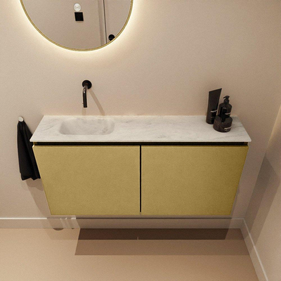 MONDIAZ TURE-DLUX 100cm toiletmeubel Oro. EDEN wastafel Opalo positie links. Zonder kraangat.