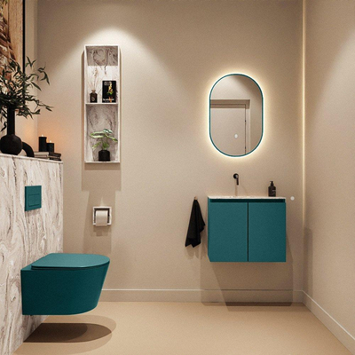 MONDIAZ TURE-DLUX 60cm toiletmeubel Smag. EDEN wastafel Glace positie links. Zonder kraangat.