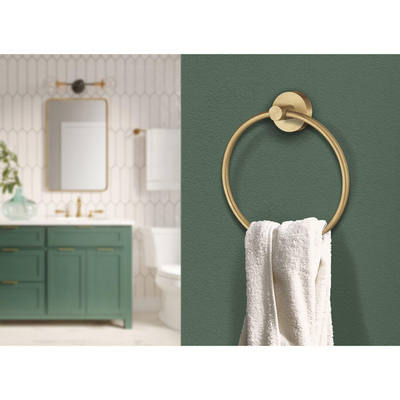Smedbo Home Handdoekring - 17x3.6cm - geborsteld messing