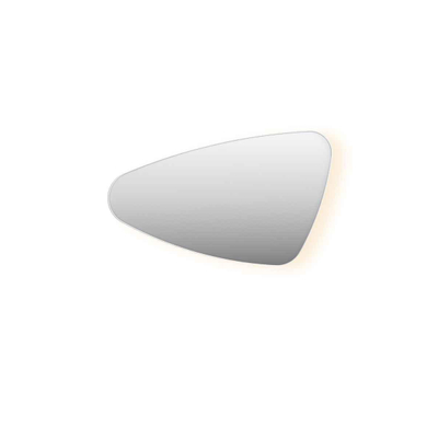 INK SP23 Spiegel - 100x4x60cm - LED onder en boven colour changing - dimbaar - organisch - in stalen kader - links aluminium wit mat