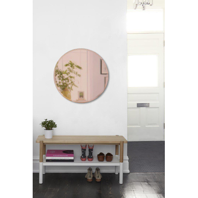 Umbra Hub spiegel 91x91x3cm met roze gloed glas koper