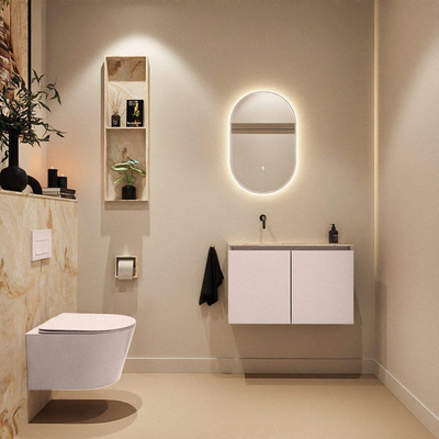 MONDIAZ TURE-DLUX 80cm toiletmeubel Rosee. EDEN wastafel Frappe positie links. Zonder kraangat.