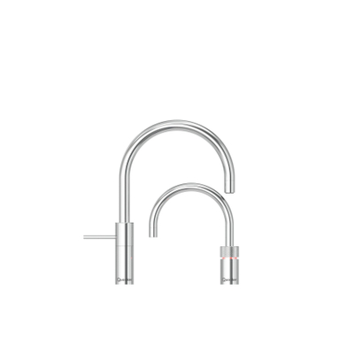 Quooker Nordic Round Twintaps - draaibare uitloop - Combi reservoir - Warm / kokend water - Chroom