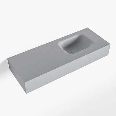 Mondiaz LEX Fontein - 80x30x12cm - wasbak Rechts - zonder kraangaten - solid surface - Plata