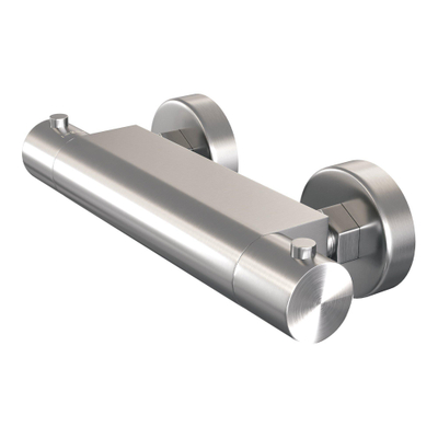 Brauer Brushed Edition Douchekraan opbouw - glijstang - 1 functie - 2 gladde knoppen - handdouche rond 3 standen - PVD - geborsteld - RVS