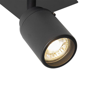 QAZQA Ducha badkamer plafondlamp - 10x10cm - 1 spot - IP44 - vierkant - mat zwart