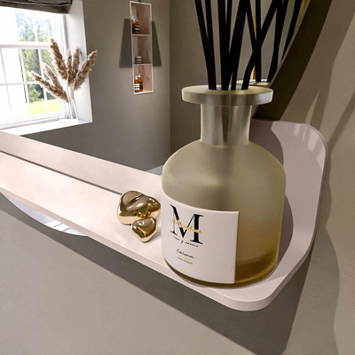 Mondiaz SPOT Badkamerspiegel - rond 90cm - spiegelplanchet - kleur Rosee