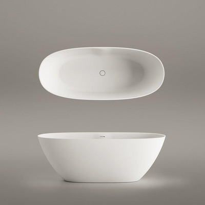 Zeza Element Vrijstaand Bad - 175x76x60cm - solid surface - mat wit