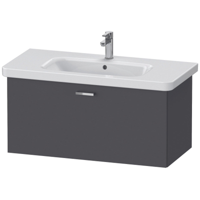 Duravit XBase Wastafelonderkast 93x44.8x44.8cm 1 lade Standaard greep met softclose spaanplaat Grafiet Mat