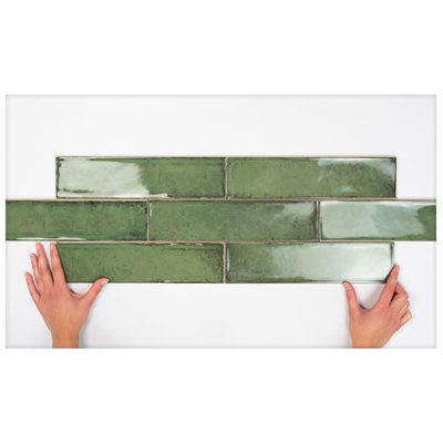 Cifre Ceramica Alchimia wandtegel - 7.5x30cm - 8.6mm - Rechthoek - Groen glans