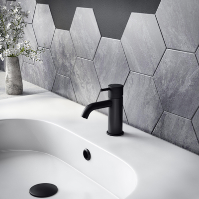 Hotbath Cobber X lage wastafelmengkraan zonder waste mat zwart SHOWROOMMODEL