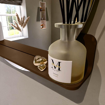 Mondiaz SPOT Badkamerspiegel - rond 80cm - spiegelplanchet - kleur Rust