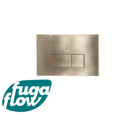 FugaFlow Metal Bedieningsplaat - bedieningspaneel voor Geberit UP320 inbouwreservoir - dualflush - rechthoekige knoppen - metaal goud geborsteld