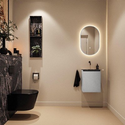 MONDIAZ TURE-DLUX 40cm toiletmeubel Plata. EDEN wastafel Lava positie midden. Zonder kraangat.