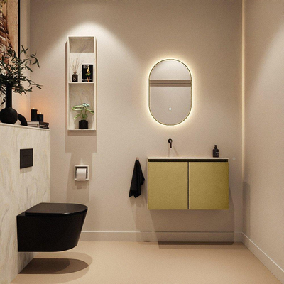 MONDIAZ TURE-DLUX 80cm toiletmeubel Oro. EDEN wastafel Ostra positie links. Zonder kraangat.