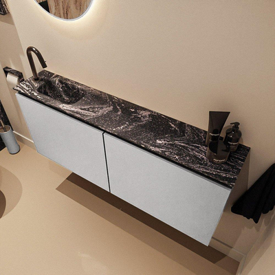 MONDIAZ TURE-DLUX 120cm toiletmeubel Plata. EDEN wastafel Lava positie links. Met 1 kraangat.