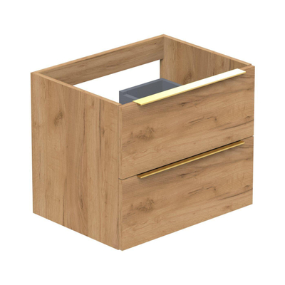 Thebalux Type onderbouwkast 60x45x50cm opbouwgreep messing 2 softclose lades standaard greep MDF/spaanderplaat zambia black