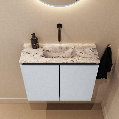 MONDIAZ TURE-DLUX 60cm toiletmeubel Clay. EDEN wastafel Glace positie midden. Zonder kraangat.