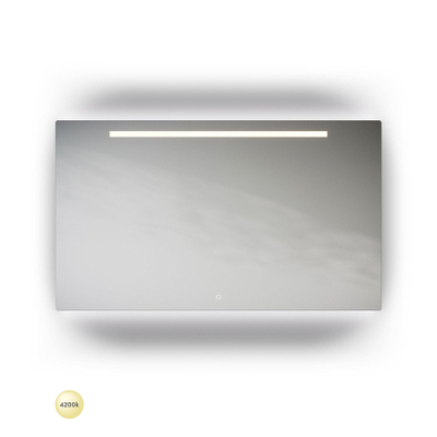 Looox Ml line spiegel - 100x70 led verlichting onder plus boven plus geintegreerd