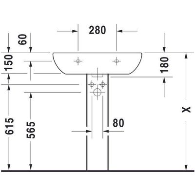 Duravit D Code wastafel 65x50cm wit