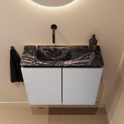 MONDIAZ TURE-DLUX 60cm toiletmeubel Plata. EDEN wastafel Lava positie links. Zonder kraangat.