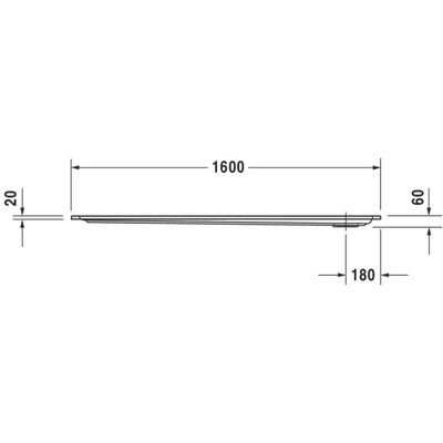 Duravit Starck Slimline douchebak acryl rechthoekig 160x70x6cm wit