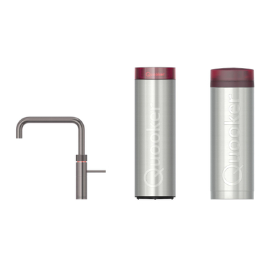 Quooker Fusion Square kokendwaterkraan - draaibare uitloop - PRO3 incl. Cube reservoir - Warm / kokend / bruisend / gefilterd water - Gunmetal