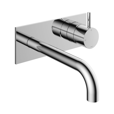 Hotbath Cobber afbouwdeel inbouw wastafelmengkraan met achterplaat en 18 cm uitloop chroom