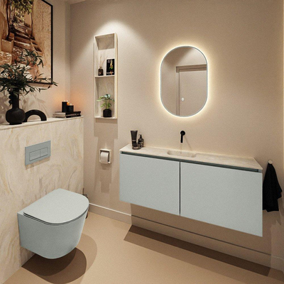 MONDIAZ TURE-DLUX 120cm toiletmeubel Greey. EDEN wastafel Ostra positie midden. Zonder kraangat.