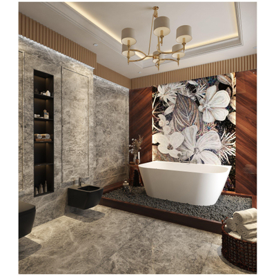 Crosstone by Arcqua Evi XL solid surface half vrijstaand ligbad 180x120x57 mat wit