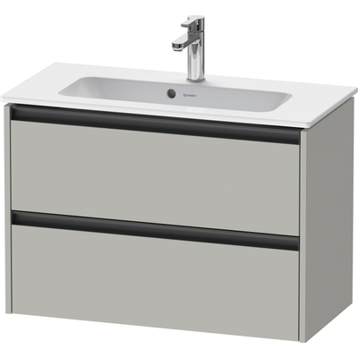 Duravit Ketho 2 wastafelonderbouwkast met 2 laden 81x39x54.9cm met grepen antraciet betongrijs mat