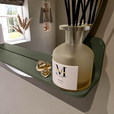 Mondiaz SPOT Badkamerspiegel - rond 80cm - spiegelplanchet - kleur Army