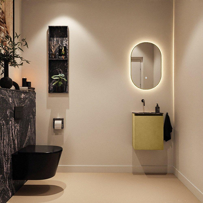 MONDIAZ TURE-DLUX 40cm toiletmeubel Oro. EDEN wastafel Lava positie links. Zonder kraangat.