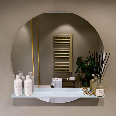 Mondiaz SPOT Badkamerspiegel - rond 80cm - spiegelplanchet - kleur Clay