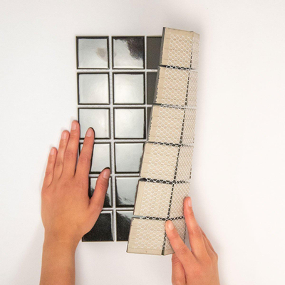 The Mosaic Factory Barcelona mozaïektegel - 30.9x30.9cm - wandtegel - Vierkant - Porselein Black Glans