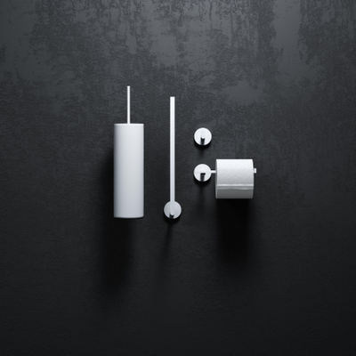 Clou Flat toilet accessoireset mat wit